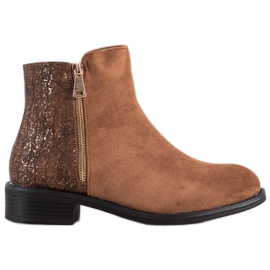 Bestelle Botas de cremallera de moda marrón