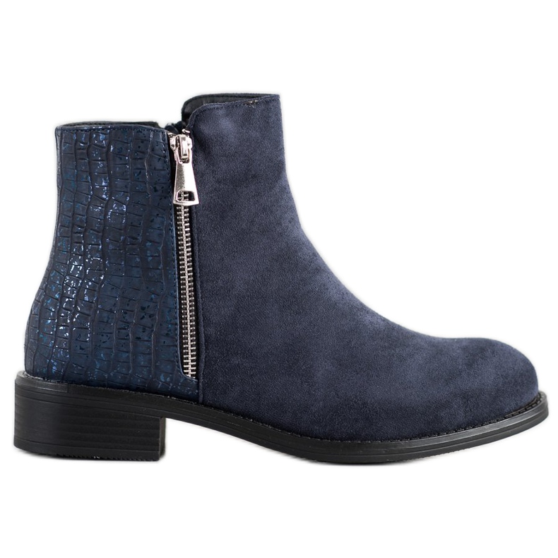 Bestelle Botas de moda con cremallera. azul marino azul