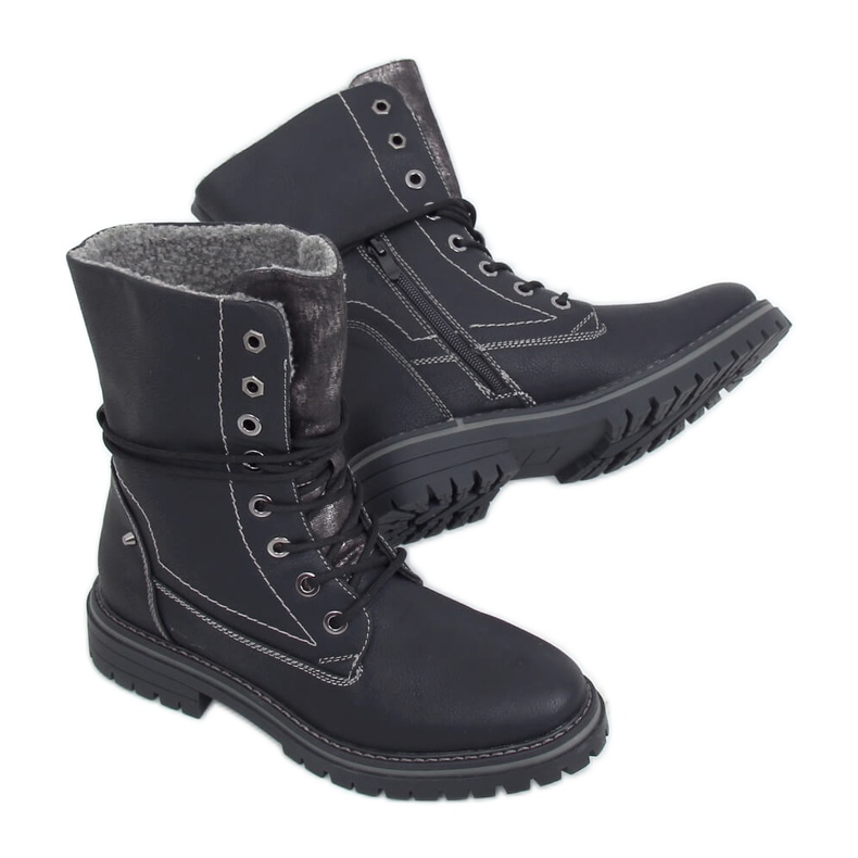 Trabajadores con cordones negros 4667 Negro