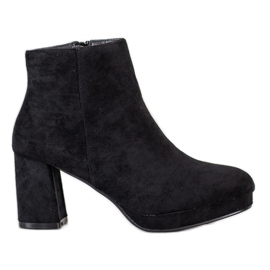 SHELOVET Botines de gamuza en una barra negro