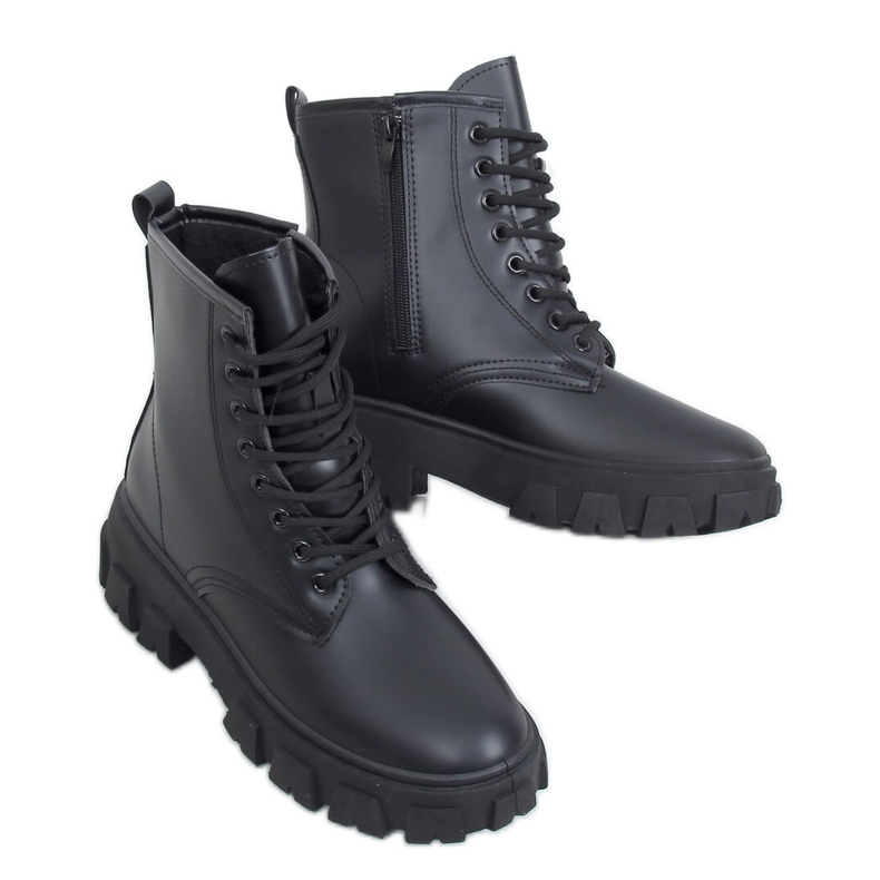 Botas negras con cordones F663 Black negro Botas negras con cordones F663 Black negro