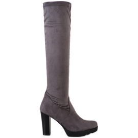 Flyfor Botas de gamuza con estilo gris