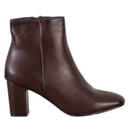 Super Mode Botas clásicas de tacón alto marrón