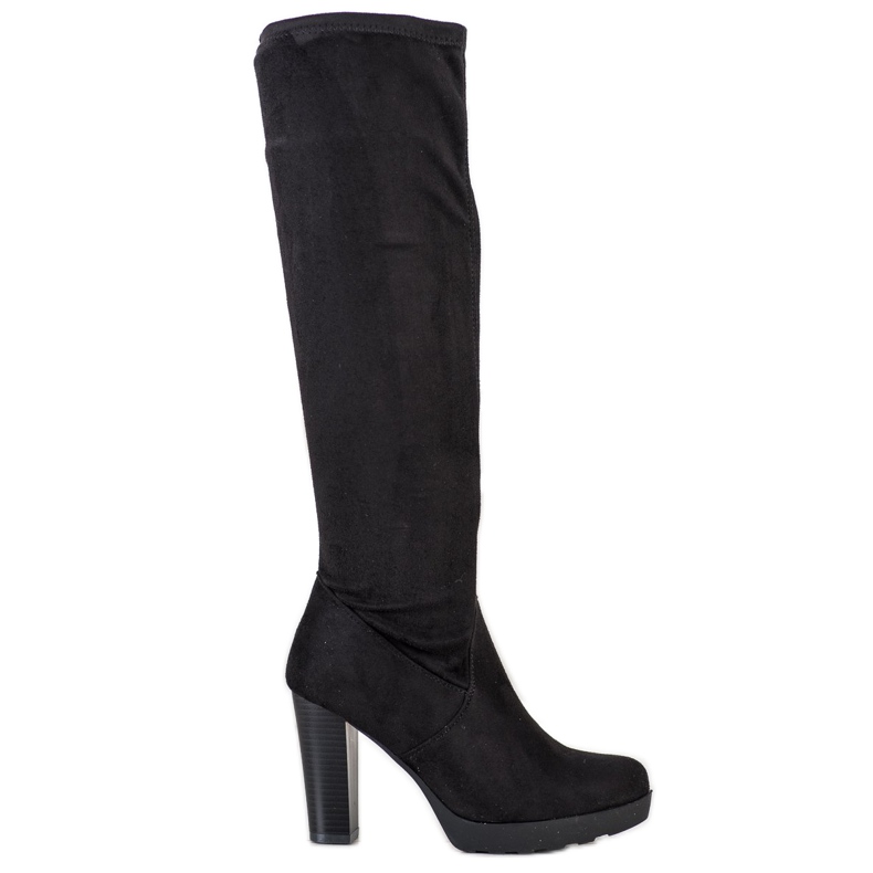 Flyfor Botas de gamuza con estilo negro Flyfor Botas de gamuza con estilo negro