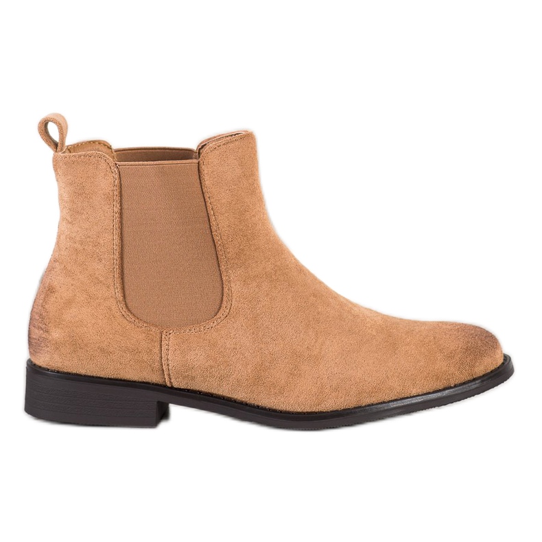 Ideal Shoes Botines Chelsea de ante beige