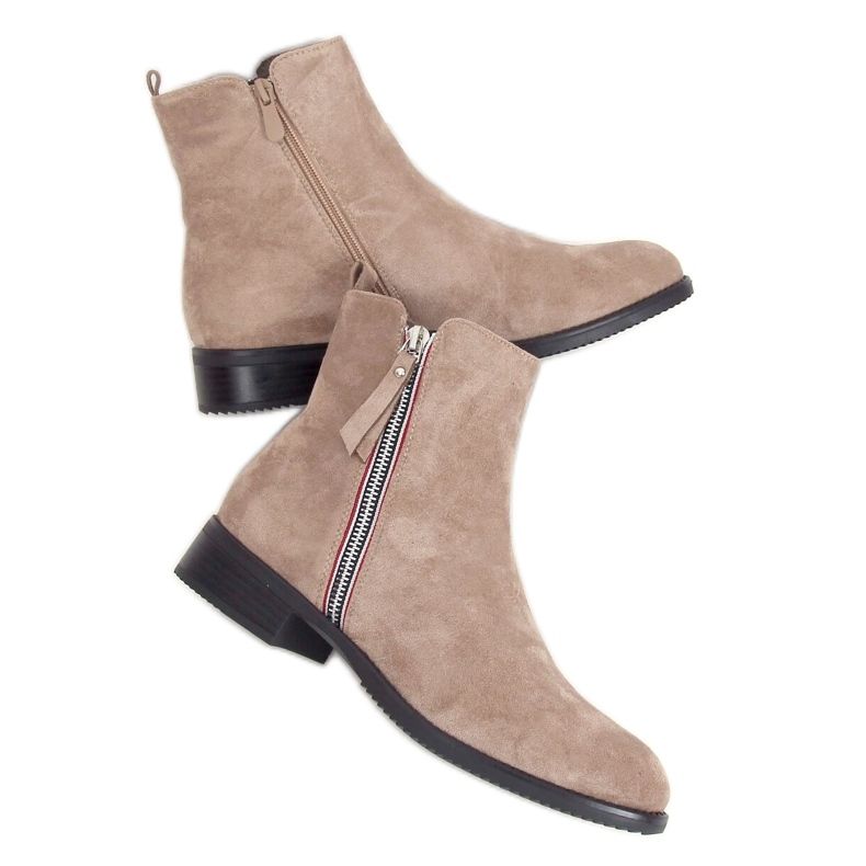 Botines beige mujer 168-287 LT.KHAKI Botines beige mujer 168-287 LT.KHAKI