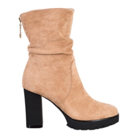 Bella Paris Botas altas en la plataforma beige