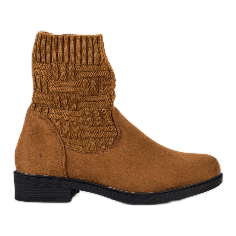 SHELOVET Botines de ante sin cordones marrón