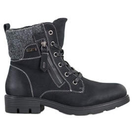 Super Mode Botas de montaña con cremallera decorativa negro Super Mode Botas de montaña con cremallera decorativa negro