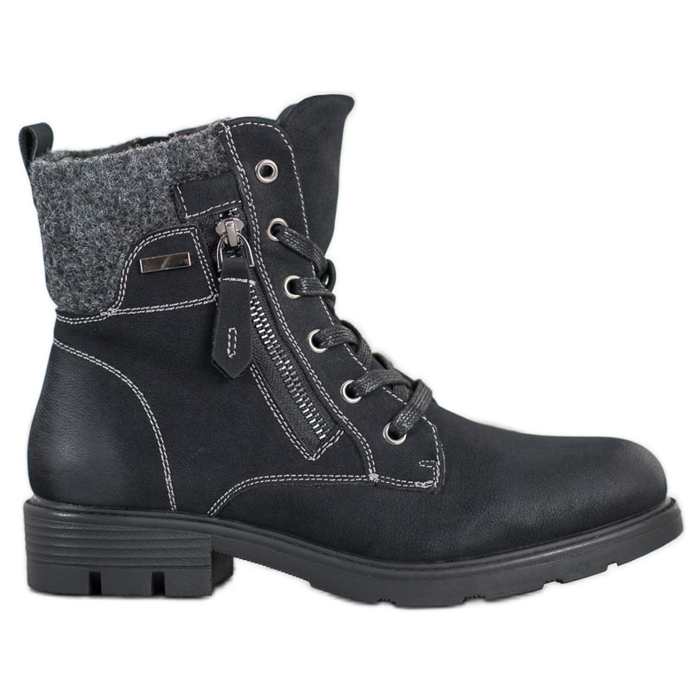 Super Mode Botas de montaña con cremallera decorativa negro
