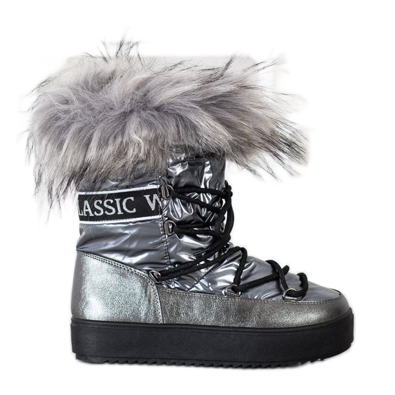 SHELOVET Botas de nieve en la plataforma gris