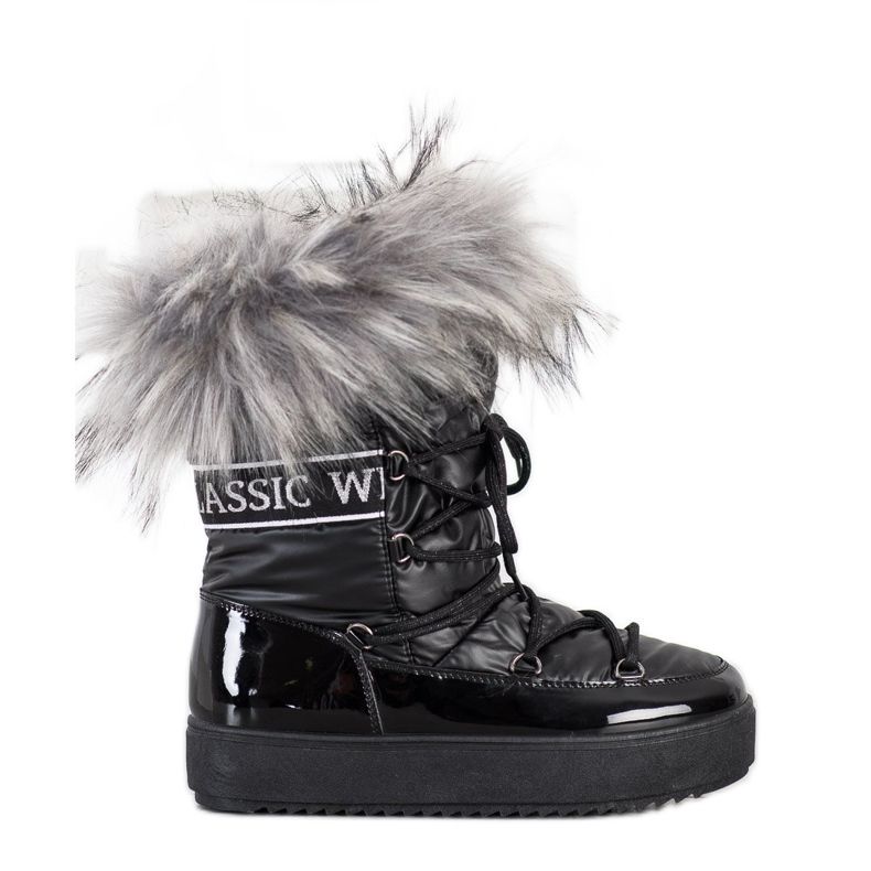 SHELOVET Botas de nieve en la plataforma negro