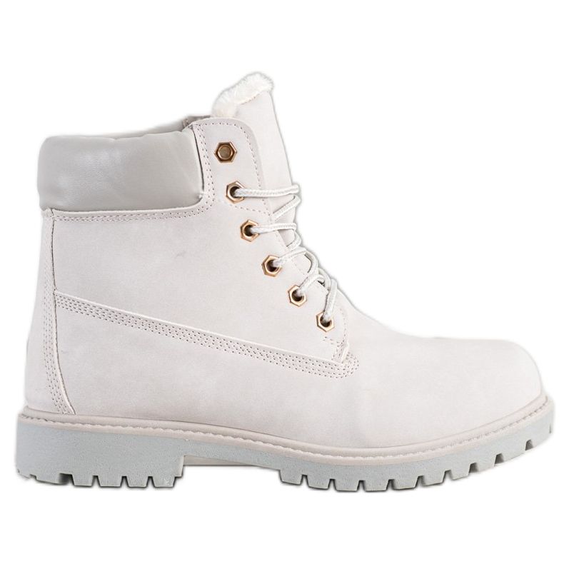 SHELOVET Botas de montaña cálidas con cuero ecológico gris