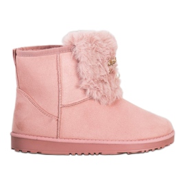 Queentina Mukluki cálido con adorno rosa