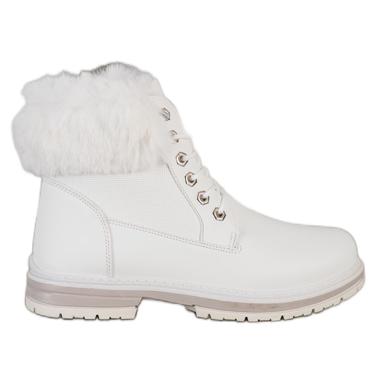 SHELOVET Tramperos blancos con piel SHELOVET Tramperos blancos con piel