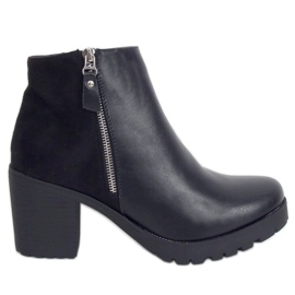 Botas negras con tacones anchos J802 Negra negro