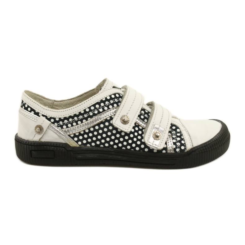 Zapatos Piel Velcros Bartek 78148-25K Lunares blanco negro plata Zapatos Piel Velcros Bartek 78148-25K Lunares blanco negro plata