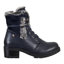 Super Mode Botas azul marino con pelo