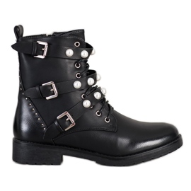 Seastar Botas altas con cuentas negro