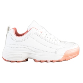 Kylie Zapatillas de moda blanco rosado