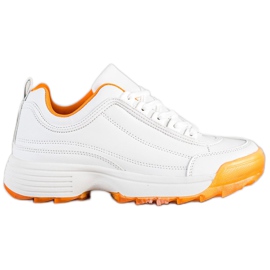 Kylie Zapatillas de moda blanco naranja