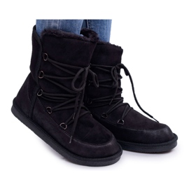 HAN Botas de nieve para mujer con pelo negro Ilana