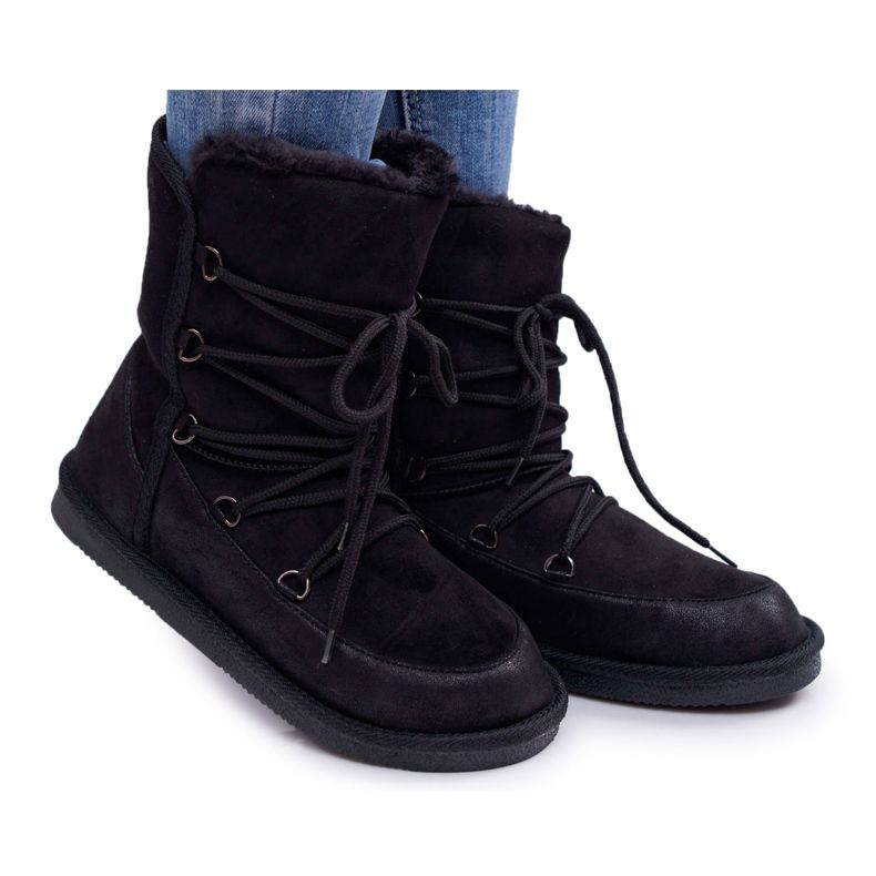 HAN Botas de nieve para mujer con pelo negro Ilana HAN Botas de nieve para mujer con pelo negro Ilana