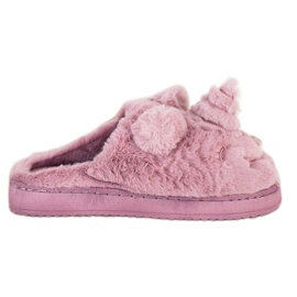 Bona Pantuflas de unicornio para mujer púrpura rosa