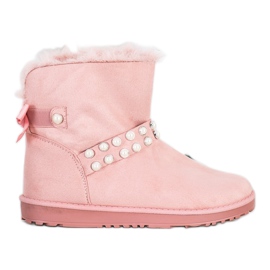 Queentina Mukluki rosa con perlas