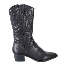 SHELOVET Botas vaqueras con estampado negro