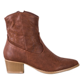 SHELOVET Botas vaqueras con estampado marrón