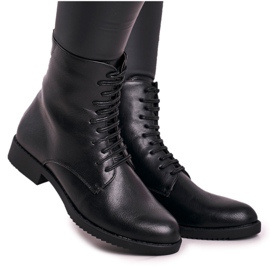 PJ1 Botas cálidas clásicas para mujer con cremallera simple negra decorativa negro