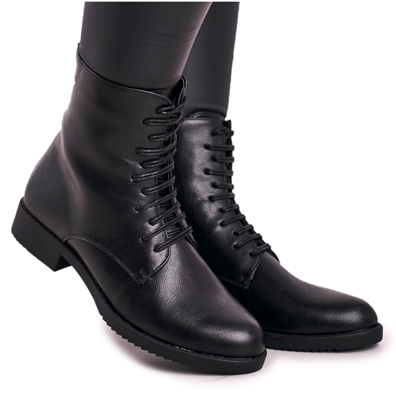 PJ1 Botas cálidas clásicas para mujer con cremallera simple negra decorativa negro