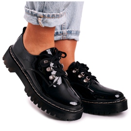 S.Barski Zapatos Oxfords De Mujer En La Plataforma S. Barski HX15 Lacado Negro S.Barski Zapatos Oxfords De Mujer En La Plataforma S. Barski HX15 Lacado Negro
