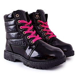 Botas Infantiles Calentadas Con Piel Con Acolchado Meñique Negro