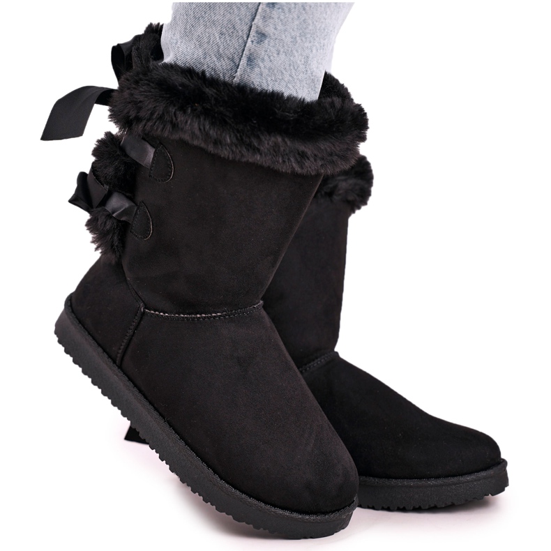 Botas de nieve para mujer con cinta aislante de piel sintética Kaylee negro