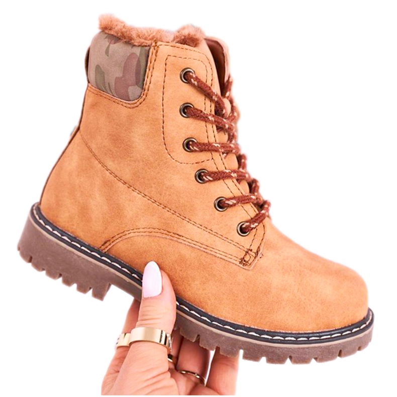 Apawwa Botas para niños Trappers Warmed With Fur Camel London beige marrón