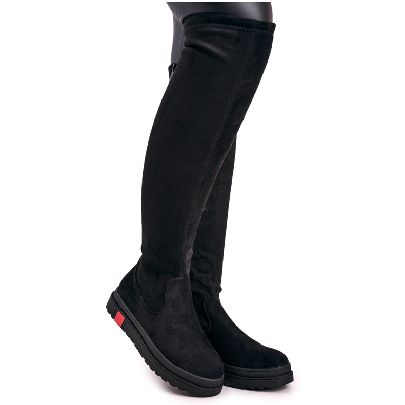 Botas Altas Mujer Gamuza Negra Gracelyn negro