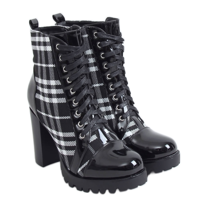 Tacones negros a cuadros negro NS080P Negro