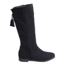 Botas planas de mujer negras ST-01P Black negro