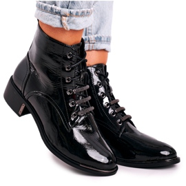 D&A Botas Calientes Mujer Clásicas Lacado Negro Reflejo