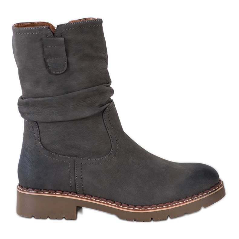 Super Mode Botas con parte superior con volantes gris