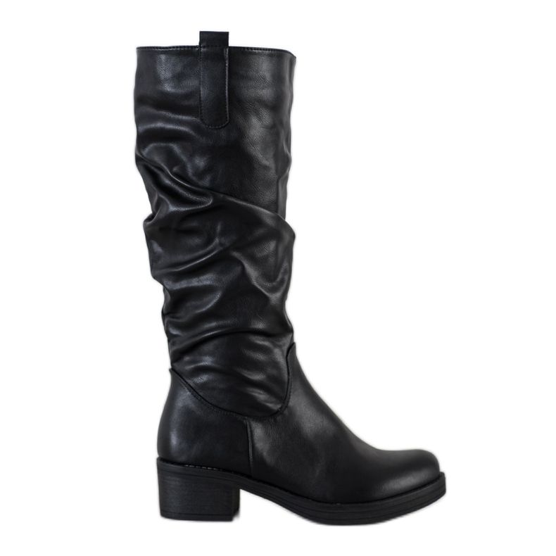Flyfor Botas con parte superior con volantes negro Flyfor Botas con parte superior con volantes negro