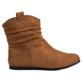 SHELOVET Botines casuales de gamuza marrón