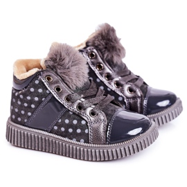 Linshi Botas Calientes Infantiles Zapatillas Deportivas En Lunares Gris Anastasia plata