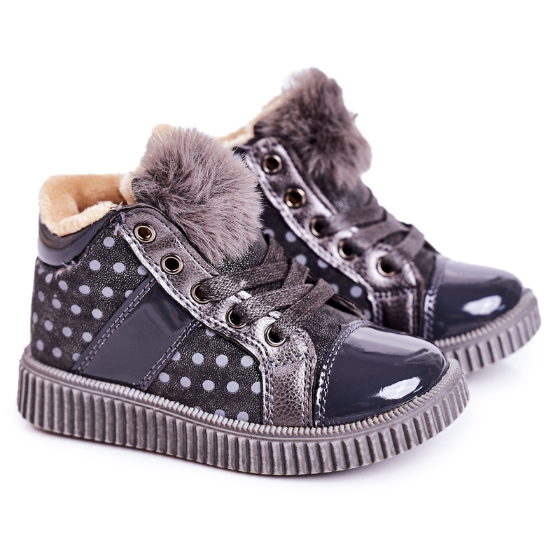 Linshi Botas Calientes Infantiles Zapatillas Deportivas En Lunares Gris Anastasia plata
