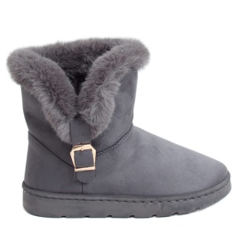Botas de nieve de mujer grises con hebilla A979 Gris