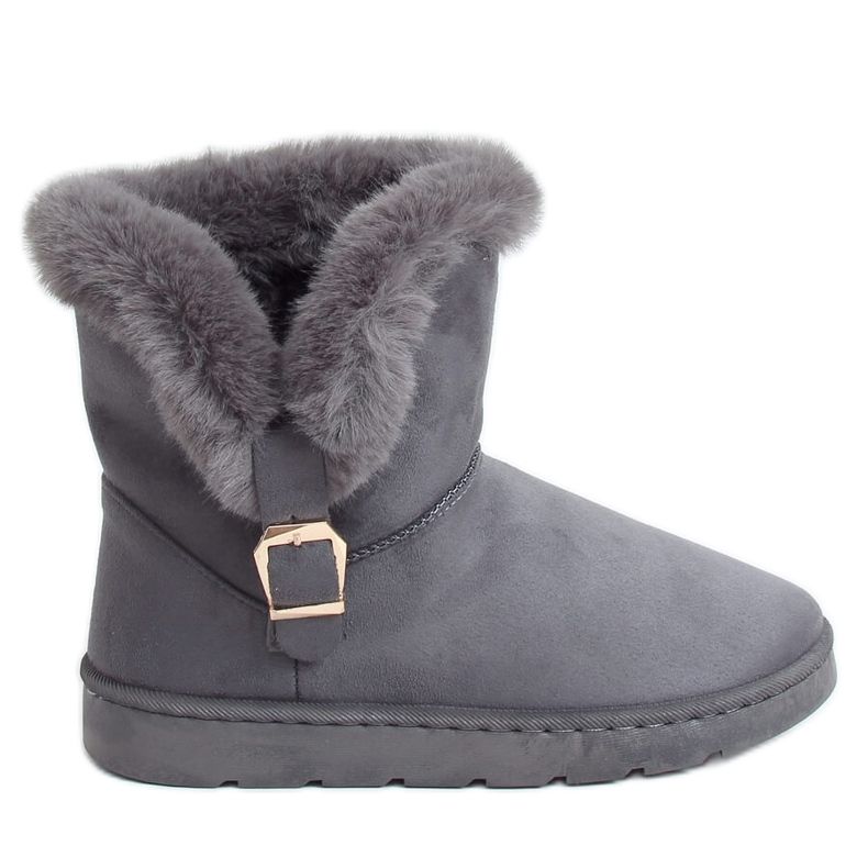 Botas de nieve de mujer grises con hebilla A979 Gris