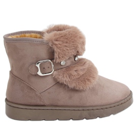 Botas de nieve con circonita beige A980 Caqui