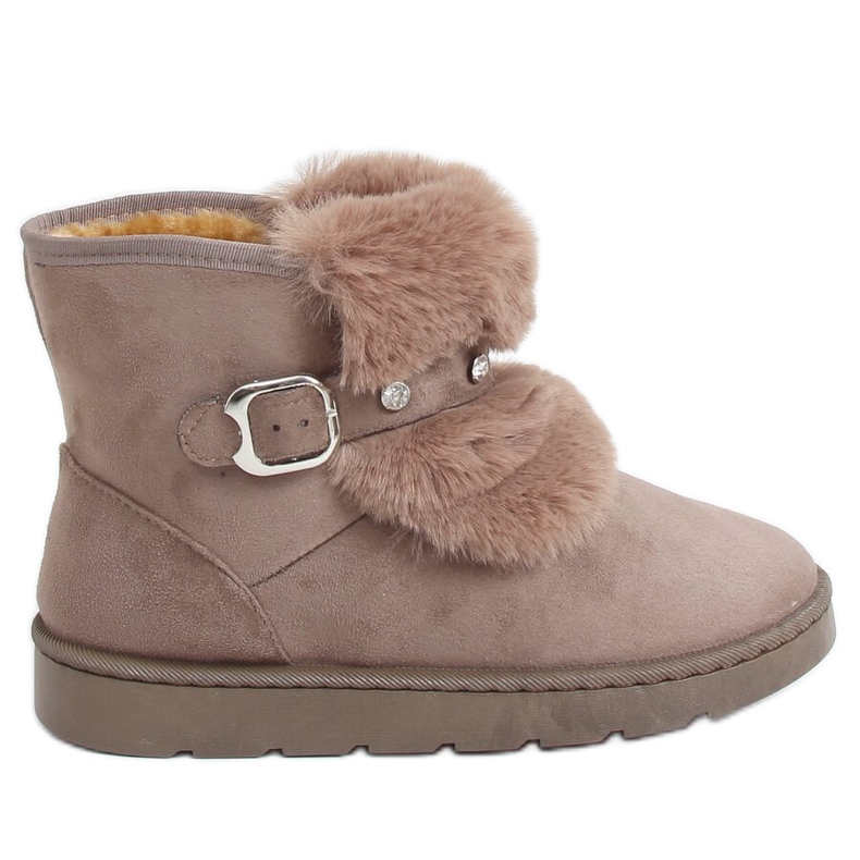 Botas de nieve con circonita beige A980 Caqui